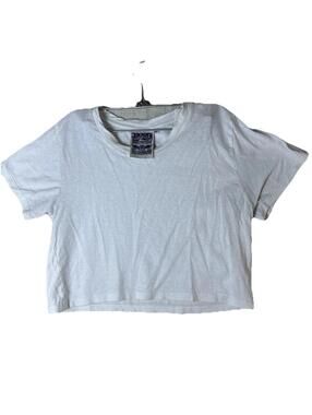 JungMaven Women’s Cropped Lorel Tee Washed White Hemp/Organic Cotton Relaxed M